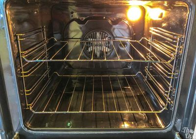 A clean oven after being cleaned by Arry's Ovens